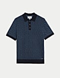 Cotton Modal Zip Up Knitted Polo Shirt