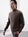 Rollkragenpullover und hohem Bouclé- und Merinowollanteil