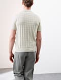 Pure Cotton Textured Knitted Polo Shirt