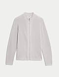 Mercerised Cotton Ribbed Knitted Jacket