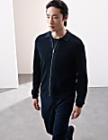 Mercerised Cotton Ribbed Knitted Jacket