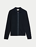 Mercerised Cotton Ribbed Knitted Jacket