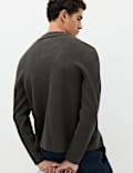 Cotton Blend Milano Knit Overshirt