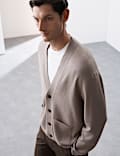 Relaxed Fit V-Neck Cardigan