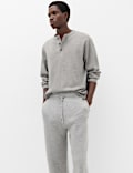 Air-Yarn Relaxed Henley Jumper