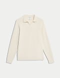 Polo en maille de coton à col ouvert