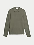 Pure Cotton Textured Knitted Polo Shirt