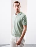 Linen Rich Knitted Open Neck Polo Shirt