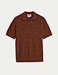 Linen Rich Knitted Open Neck Polo Shirt