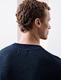 Linen Blend Textured Knitted T-Shirt