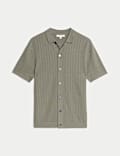 Textured Viscose Rich Knitted Polo Shirt