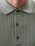 Textured  Viscose Rich Knitted Polo Shirt