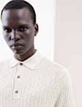 Textured  Viscose Rich Knitted Polo Shirt