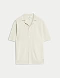 Relaxed Button Through Knitted Polo Shirt