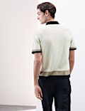 Polo en maille de coton merceris&eacute; color block
