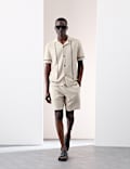 Pure Cotton Cuban Collar Knitted Polo Shirt