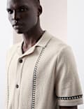 Pure Cotton Cuban Collar Knitted Polo Shirt