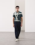 Mercerised Cotton Chain Print Knit Polo