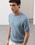 Mercerised Cotton Geometric Knitted T-shirt
