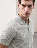 Pure Cotton Floral Pointelle Polo Shirt