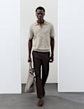 Pure Cotton Twisted Stitch Knitted Polo