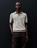 Pure Cotton Twisted Stitch Knitted Polo