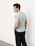 Pure Cotton Twisted Stitch Knitted Polo