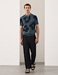 Strick-Poloshirt aus reiner merzerisierter Baumwolle mit kurzem Rei&szlig;verschluss