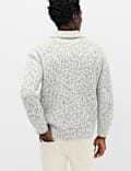 Cotton Blend Zip Up Knitted Jacket