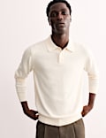 Polo en maille de laine mérinos et soie