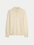 Polo en maille de laine mérinos et soie