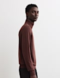 Extra Fine Merino Roll Neck Jumper with Silk