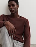 Extra Fine Merino Wool Crew Neck Jumper with Silk