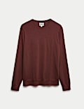 Extra Fine Merino Wool Crew Neck Jumper with Silk