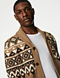 Cotton Blend Fair Isle Cardigan
