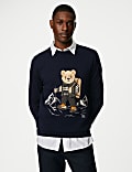 Pure Cotton Spencer Bear™ Ski Scene Jumper