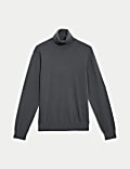 Cotton Rich Roll Neck Jumper with Wool