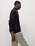 Cotton Rich Milano-Knit Funnel Neck Knitted Jacket