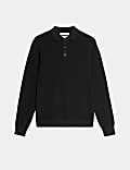 Cotton Rich Textured Knitted Polo Shirt