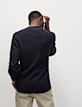 Cotton Modal Blend Textured V-Neck Cardigan