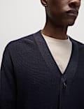 Cotton Modal Blend Textured V-Neck Cardigan