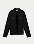 Cotton Rich Zip Up Knitted Jacket