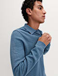 Cotton Rich Textured Knitted Polo Shirt