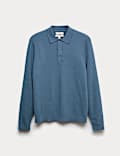 Cotton Rich Textured Knitted Polo Shirt