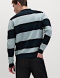 Cotton Blend Striped Rugby Shirt