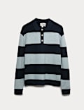 Cotton Blend Striped Rugby Shirt