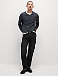 Pure Cotton V-Neck Knitted Jumper