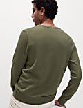 Pure Cotton V-Neck Knitted Jumper