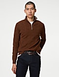 Cotton Blend Cable Funnel Neck Jumper