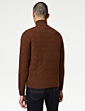 Cotton Blend Cable Funnel Neck Jumper